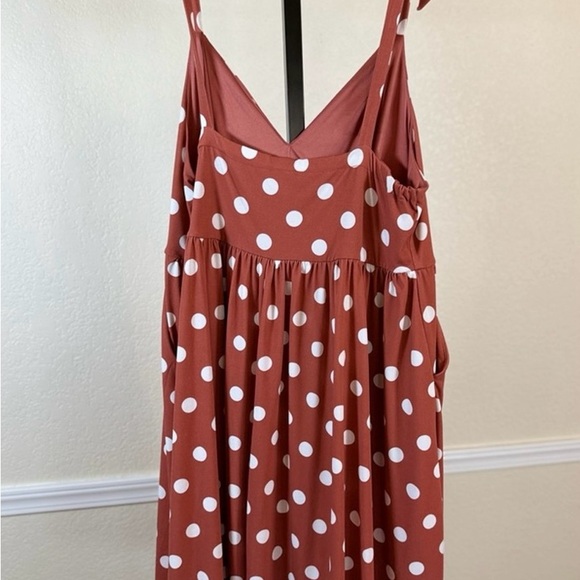 Torrid Mauve and White Polka Dot Mini Studio Knit Dress 2 - Picture 3 of 10